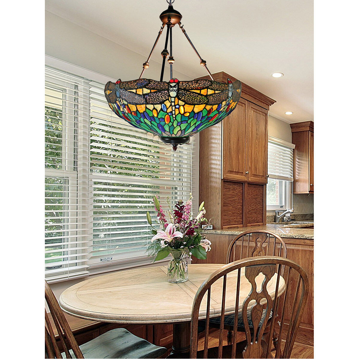 Inverted tiffany ceiling light top