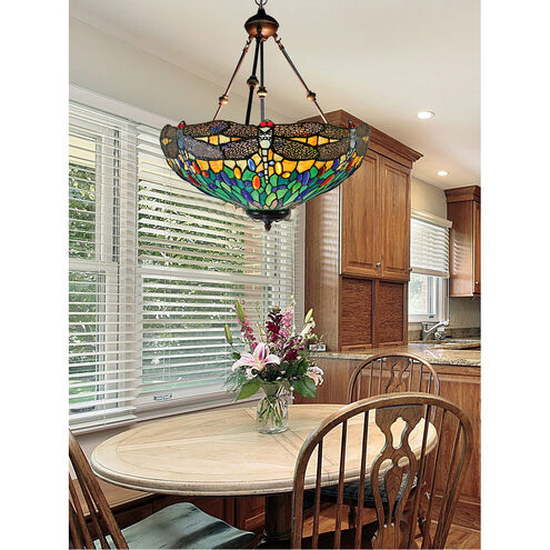 Anacapa Dragonfly Inverted 3 Light 23 inch Dark Brown Hanging Fixture Ceiling Light