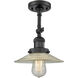Franklin Restoration Halophane 1 Light 9 inch Matte Black Sconce Wall Light in Clear Halophane Glass, Franklin Restoration