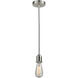 Whitney Bare Bulb 1 Light 2 inch Satin Nickel Mini Pendant Ceiling Light in Zebra, Whitney