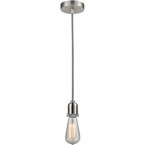 Whitney Bare Bulb 1 Light 2 inch Satin Nickel Mini Pendant Ceiling Light in Zebra, Whitney