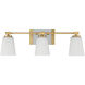 Darby 3 Light 25.25 inch Warm Brass Vanity Light Wall Light