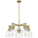 Newton Bell 5 Light 26 inch Brushed Brass Chandelier Ceiling Light in Clear Glass