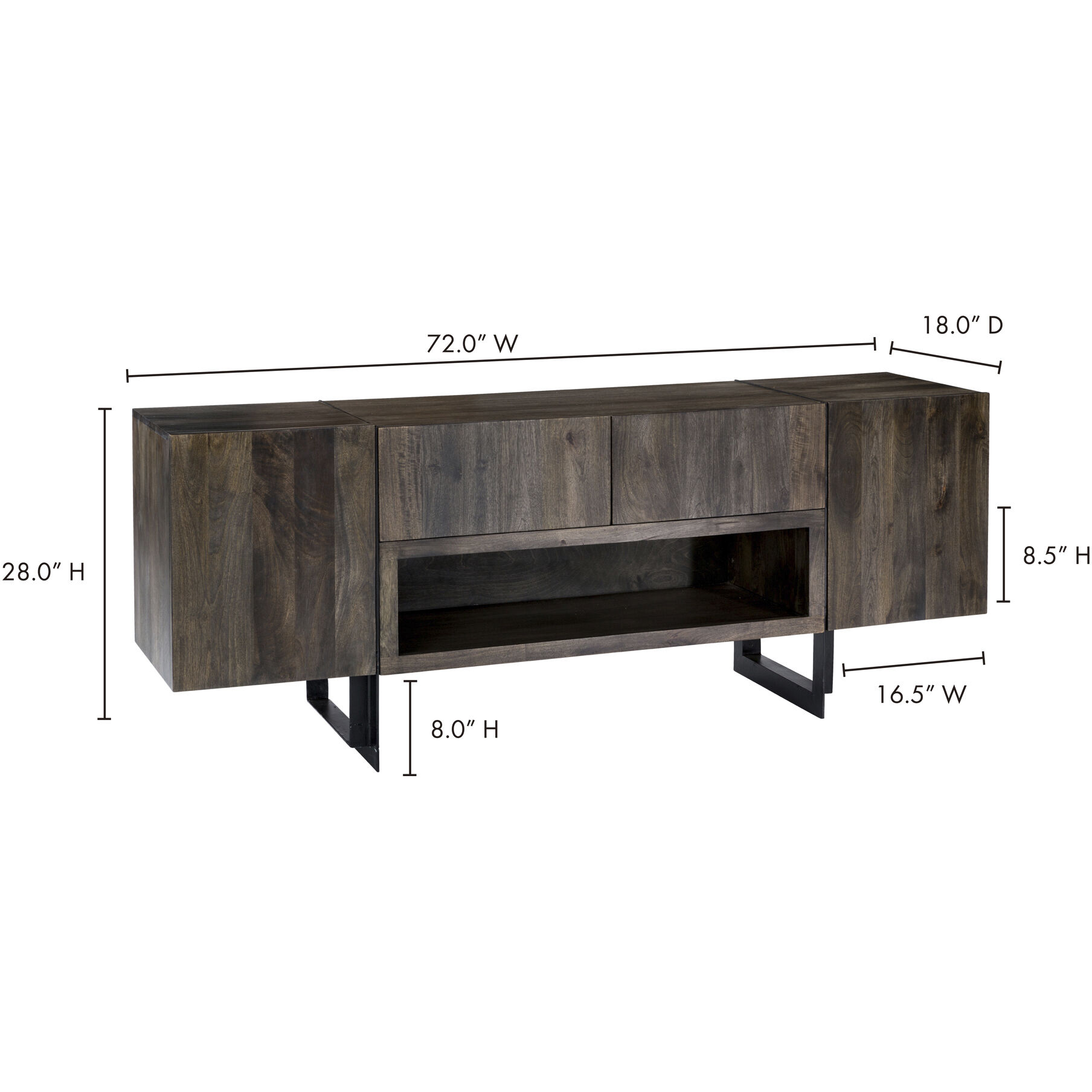 Tiburon 72 inch Natural Media Cabinet