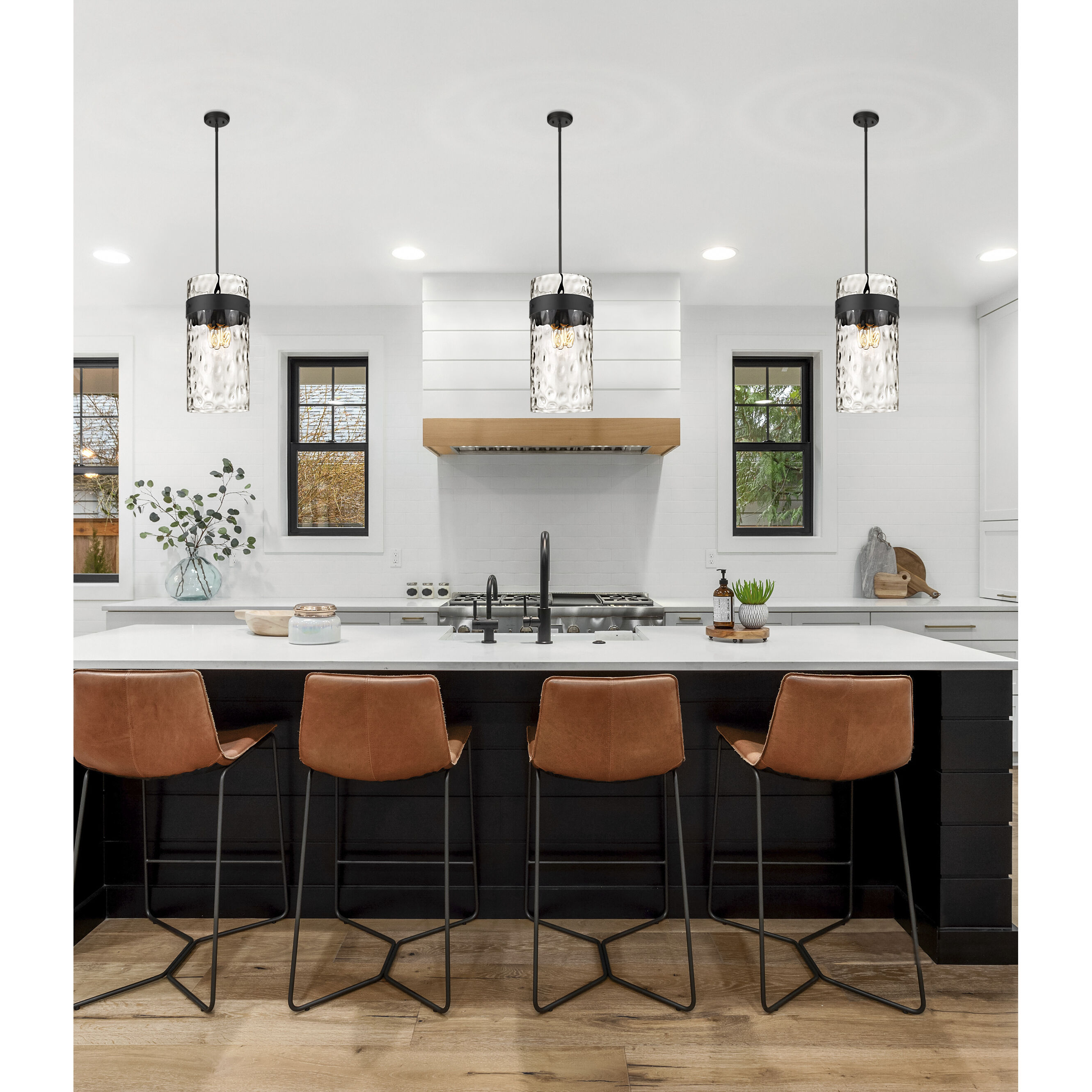 Fontaine 4 Light 13 inch Matte Black Pendant Ceiling Light