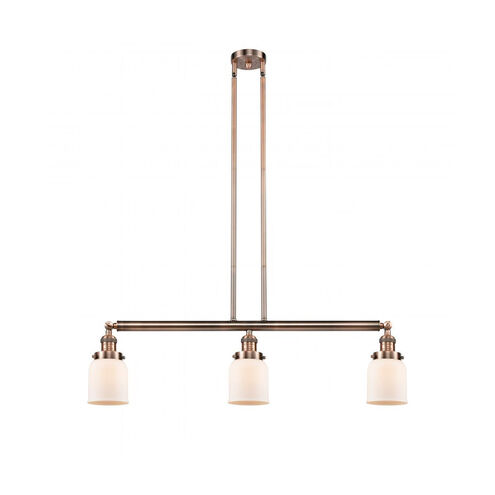 Franklin Restoration Small Bell LED 38 inch Antique Copper Island Light Ceiling Light in Matte White Glass, Franklin Restoration