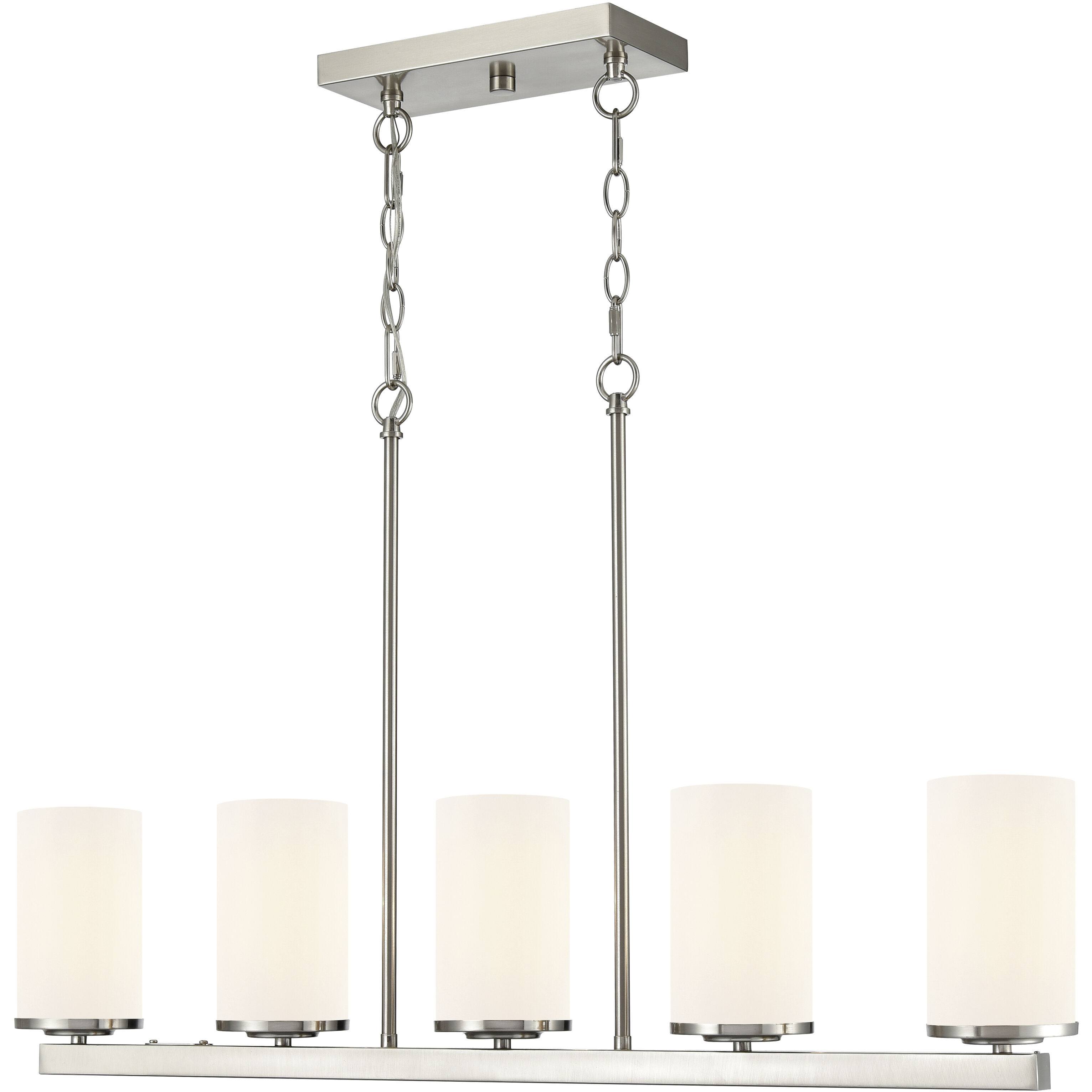 Verlana 5 Light 35 inch Brushed Nickel Linear Chandelier Ceiling Light