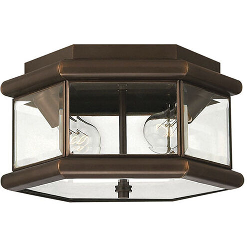 Clifton Park 2 Light 10.75 inch Copper Bronze Outdoor Flush Mount