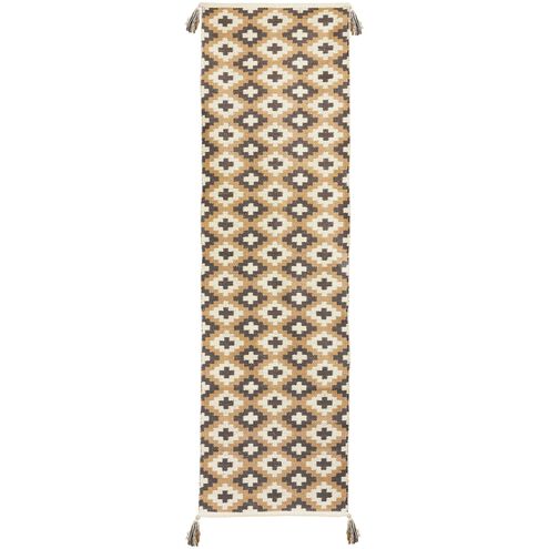Emmet 94.5 X 27.5 inch Yellow with Cream and Off White Runner Rug