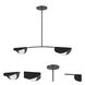 Emma 2 Light 34 inch Matte Black Horizontal Pendant Ceiling Light