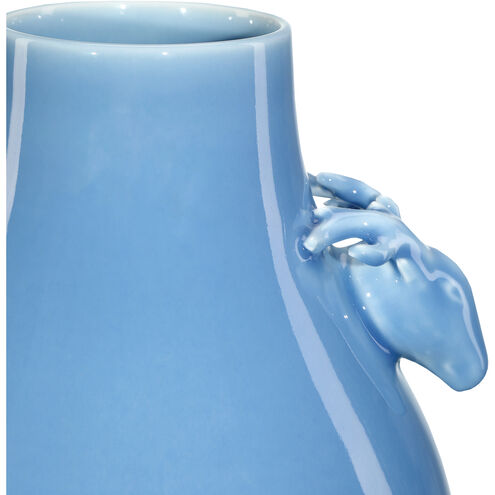 Sky Blue 11.38 X 9 inch Deer Handles Vase