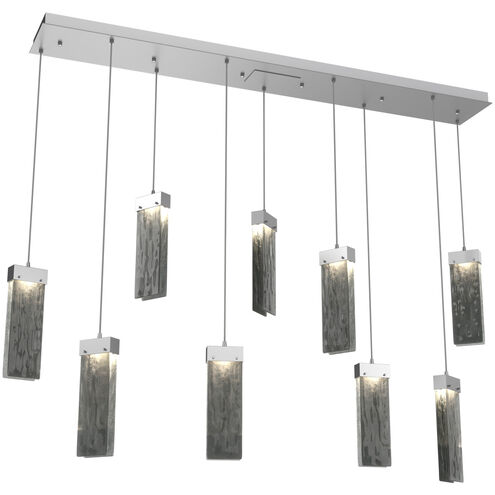 Parallel LED Classic Silver Linear Pendant Ceiling Light in 3000K LED, Smoke Granite, Multi-Port