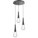 Rain Drop LED 17.4 inch Matte Black Chandelier Ceiling Light in 2700K LED, Multi-Port
