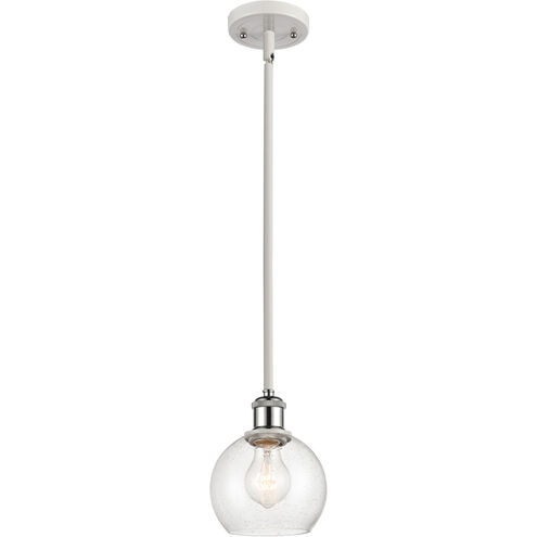 Ballston Athens LED 6 inch White and Polished Chrome Mini Pendant Ceiling Light in Seedy Glass