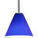 Martini LED 7 inch Brushed Steel Pendant Ceiling Light in Cobalt