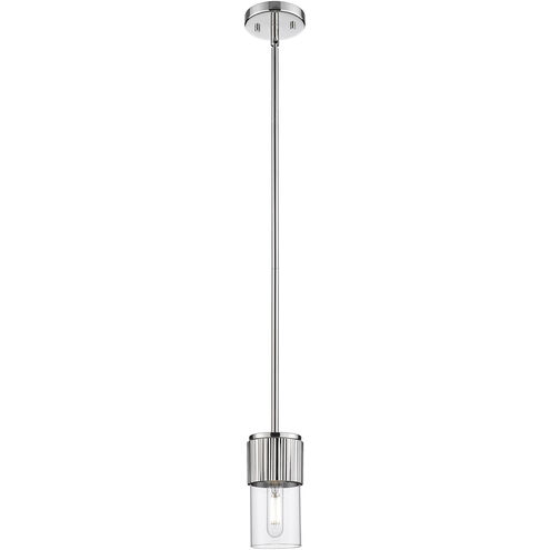 Bolivar 1 Light 4 inch Polished Nickel Pendant Ceiling Light in Clear Glass