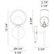 Delcia Wall Sconce Wall Light in Black and Smoke