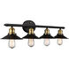 Griswald 4 Light 34 inch Rubbed Oil Bronze Vanity Bar Wall Light