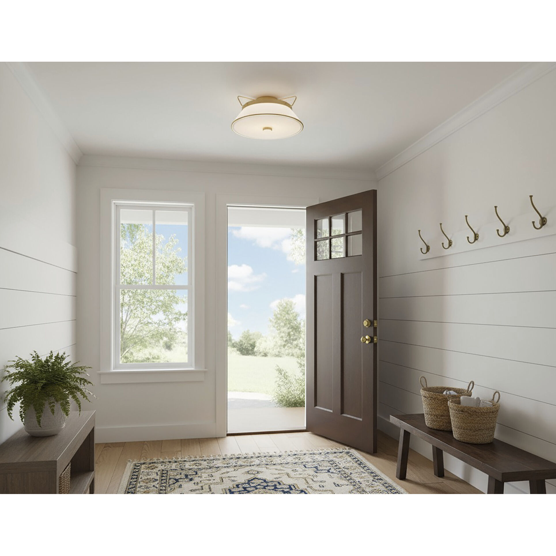 Layla LED 15.75 inch Brushed Brass Semi-Flush Mount Ceiling Light