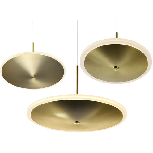Ovni LED 22 inch Brass Multi Point Pendant Ceiling Light