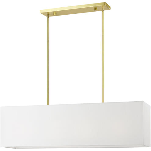 Summit 4 Light 36 inch Satin Brass Linear Chandelier Ceiling Light