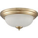 Helena 2 Light 13 inch Satin Gold Flush Mount Ceiling Light
