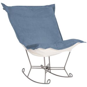 Scroll Puff Teal Rocker Chair, The Bella Collection