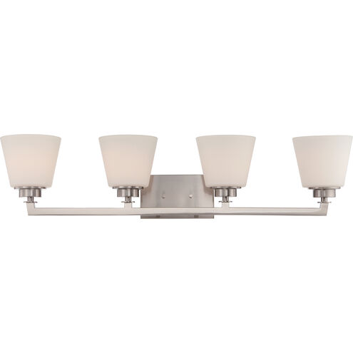 Mobili 4 Light 35 inch Brushed Nickel Vanity Light Wall Light