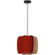 Alba LED 15.75 inch Black Pendant Ceiling Light in Red/Ash, WEP Collection