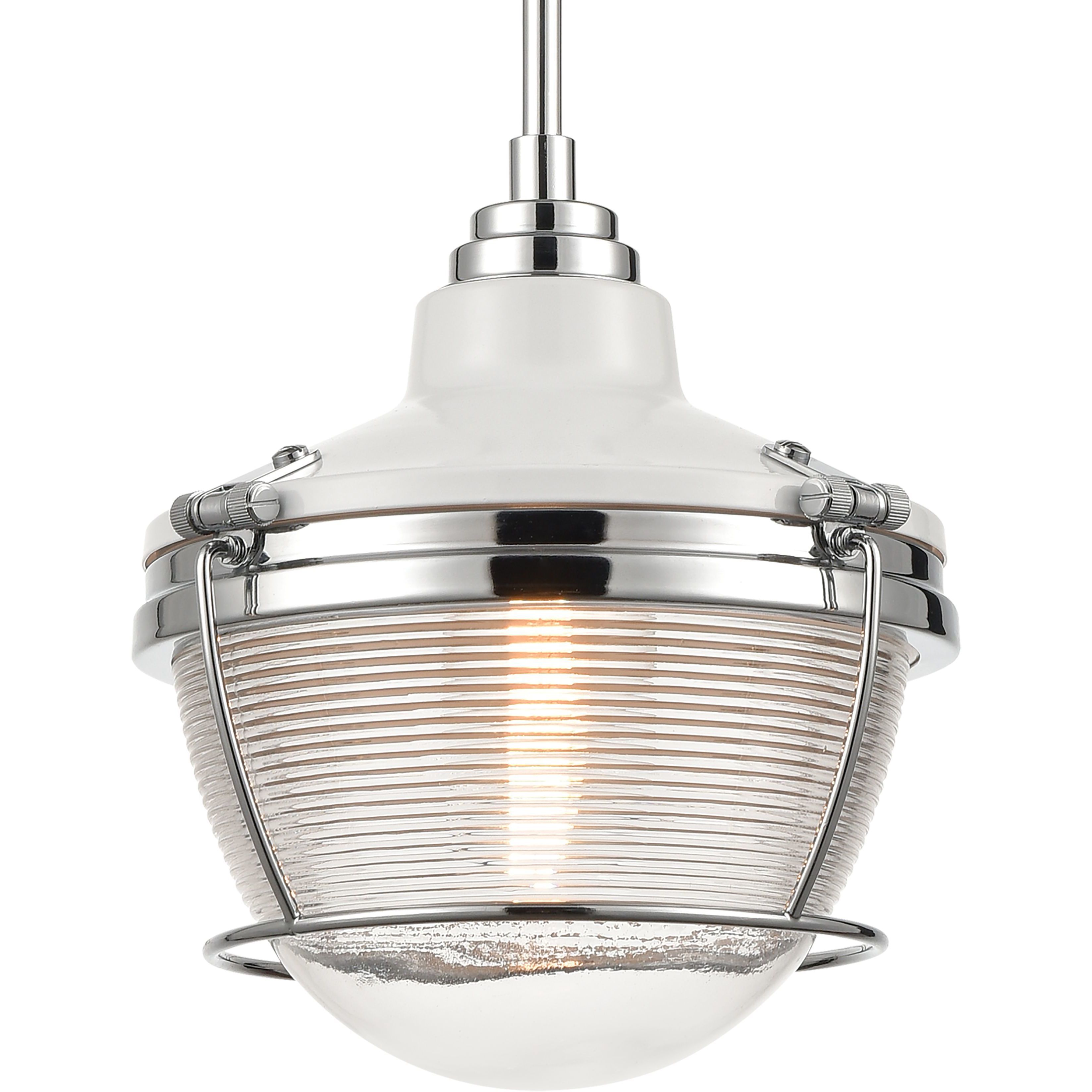 Seaway Passage 1 Light 10 inch Polished Nickel with White Mini Pendant Ceiling Light