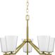 Vertex 5 Light 22.5 inch Brushed Gold Chandelier Ceiling Light