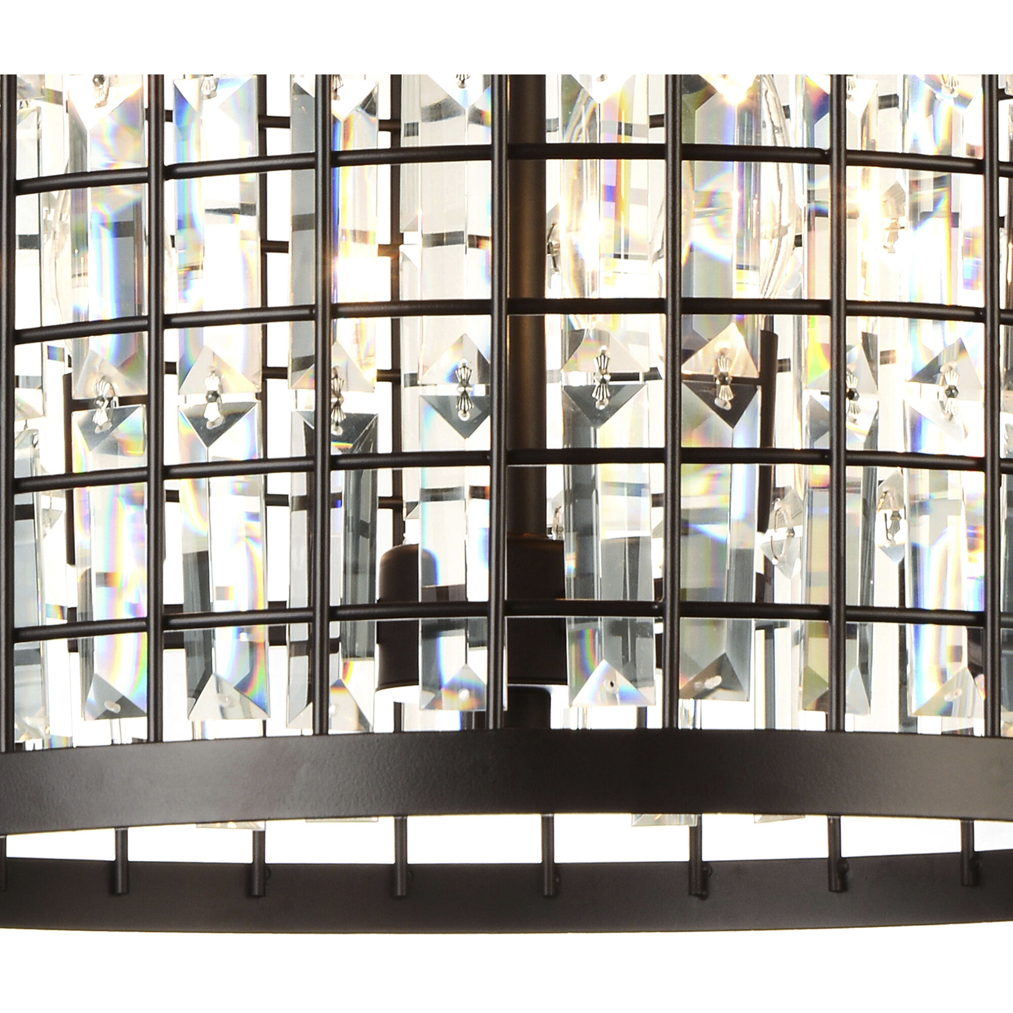 Meghna 6 Light 17 inch Brown Up Chandelier Ceiling Light