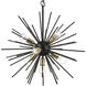 Tribeca 7 Light 25 inch Shiny Black with Polished Brass Accents Pendant Chandelier Ceiling Light