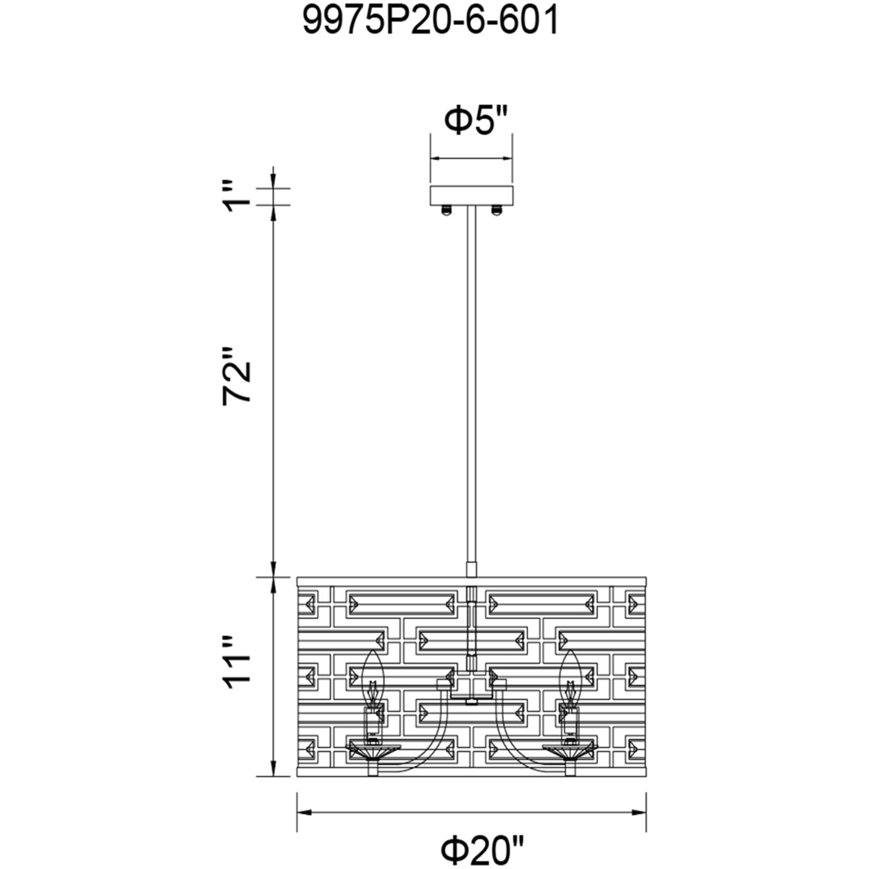 Petia 6 Light 20 inch Chrome Drum Shade Chandelier Ceiling Light