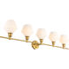 Gene 5 Light 47 inch Brass Wall sconce Wall Light