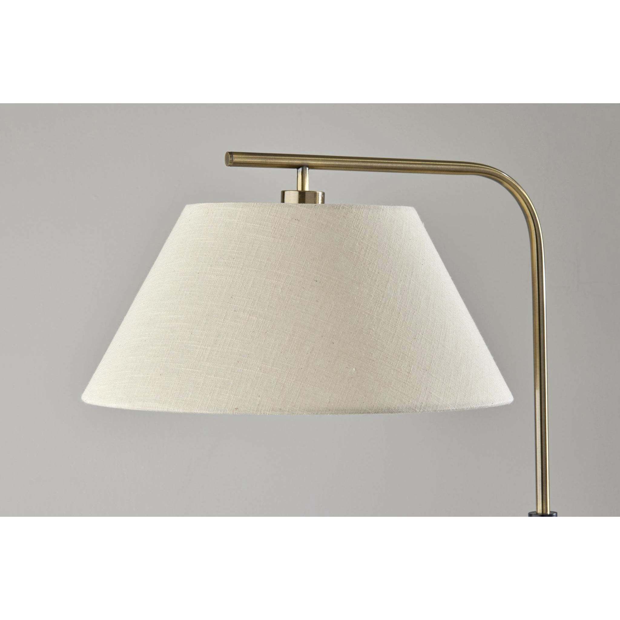 Fletcher 58.5 inch 100.00 watt Black and Antique Brass Floor Lamp Portable Light