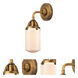 Nouveau 2 Dover LED 5 inch Brushed Brass Sconce Wall Light in Matte White Glass