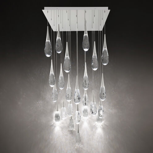 Beyond Hibiscus LED 12 inch Polished Nickel Multi-Light Pendant Ceiling Light, Linear Canopy