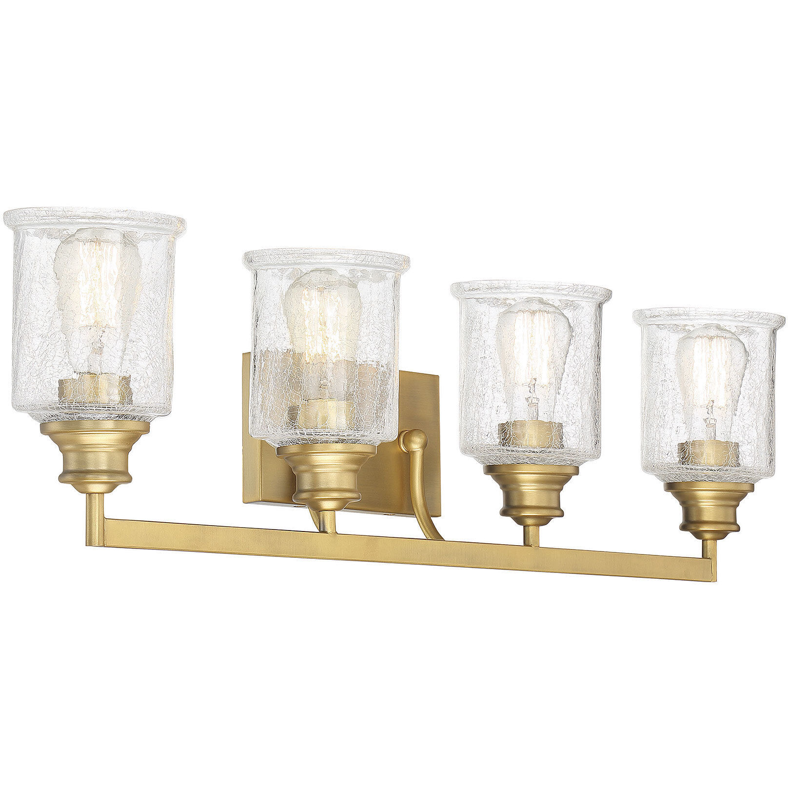Hampton 4 Light 32 inch Warm Brass Bathroom Vanity Light Wall Light