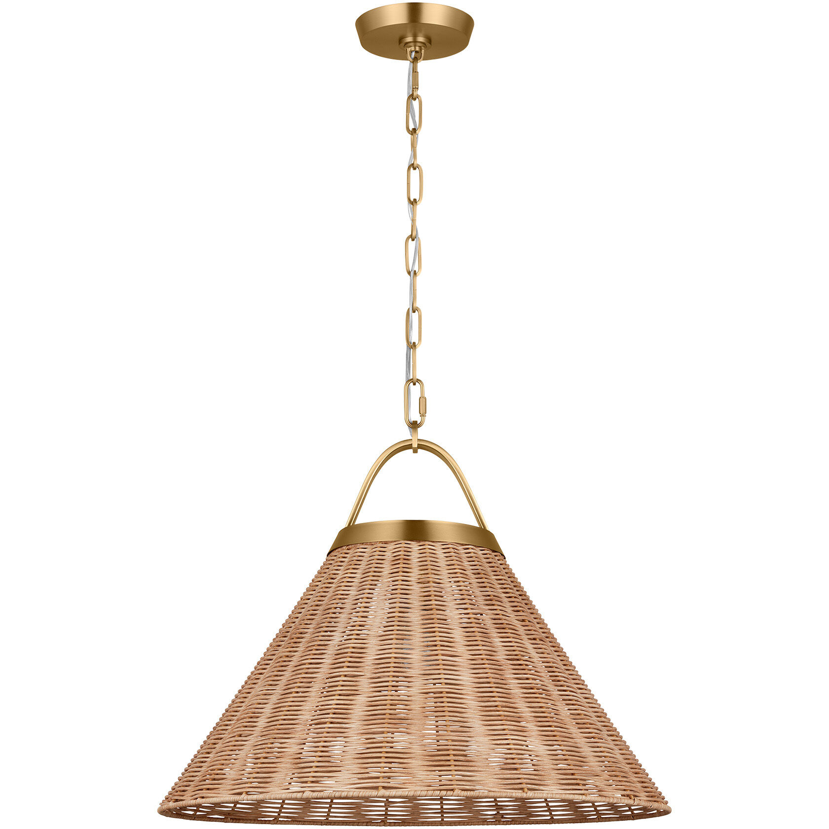 C&M by Chapman & Myers Whitby 1 Light 22 inch Burnished Brass Pendant Ceiling Light