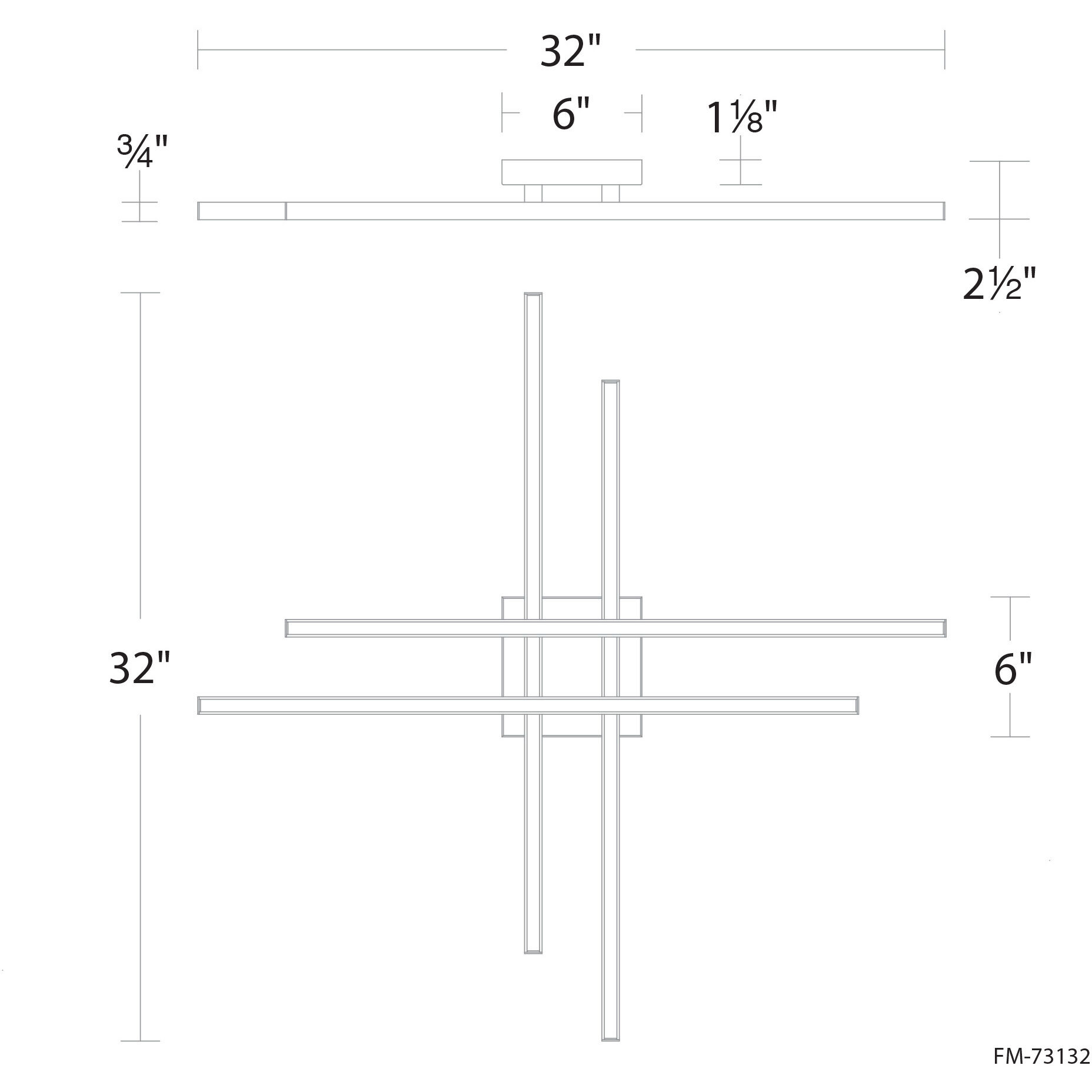Parallax LED 32 inch Brushed Nickel Flush Mount Ceiling Light, dweLED