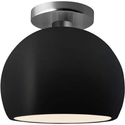 Radiance 1 Light 7 inch Carbon Matte Black and Brushed Nickel Semi Flush Ceiling Light