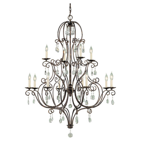 Chateau 12 Light 36 inch Mocha Bronze Chandelier Ceiling Light, Large