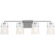 Drew & Jonathan Crofton 4 Light 33.38 inch Brushed Nickel Vanity Light Wall Light