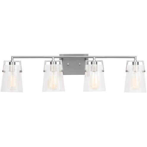 Drew & Jonathan Crofton 4 Light 33.38 inch Brushed Nickel Vanity Light Wall Light