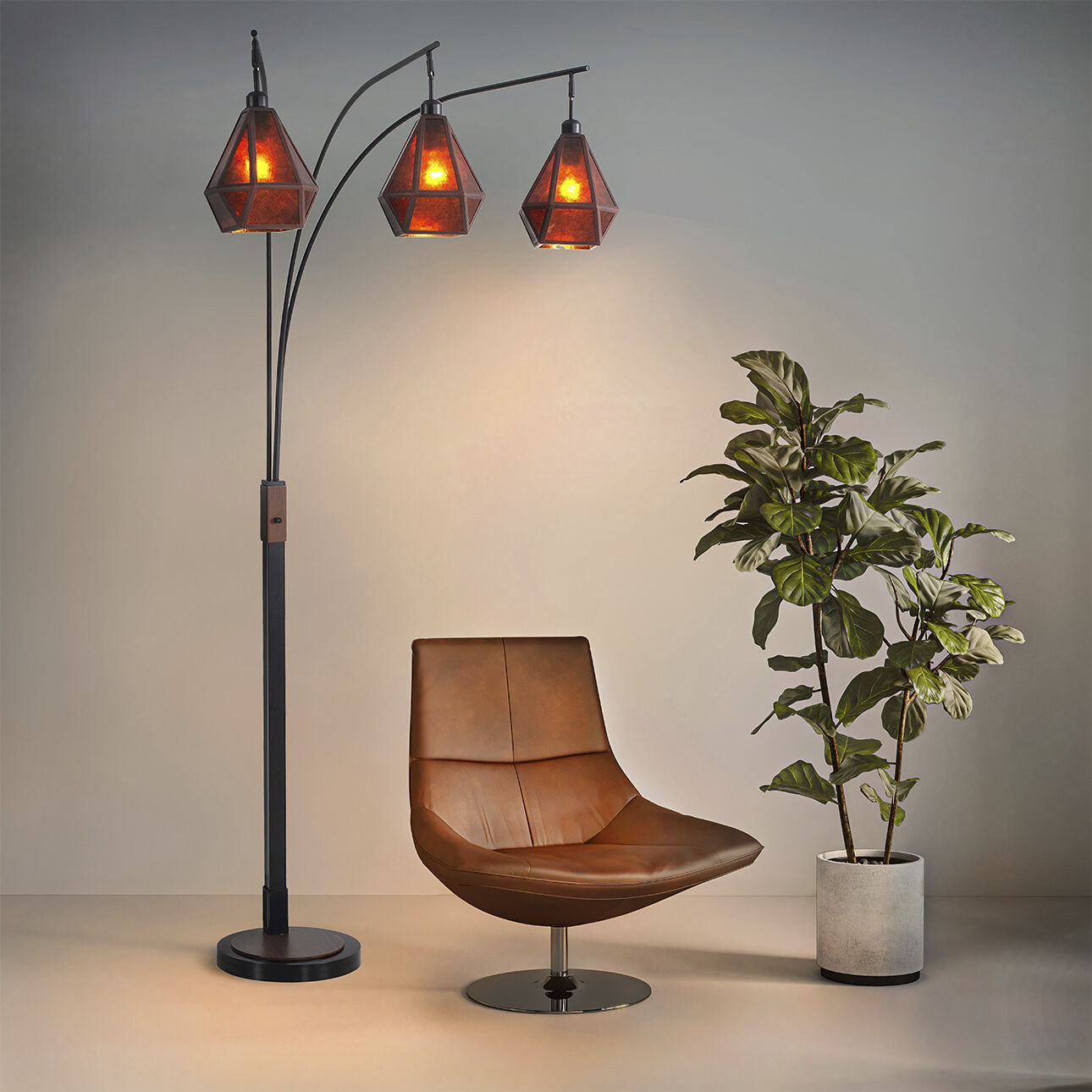 Artifact 86 inch 60.00 watt Dark Walnut and Espresso Bronze Arc Floor Lamp Portable Light