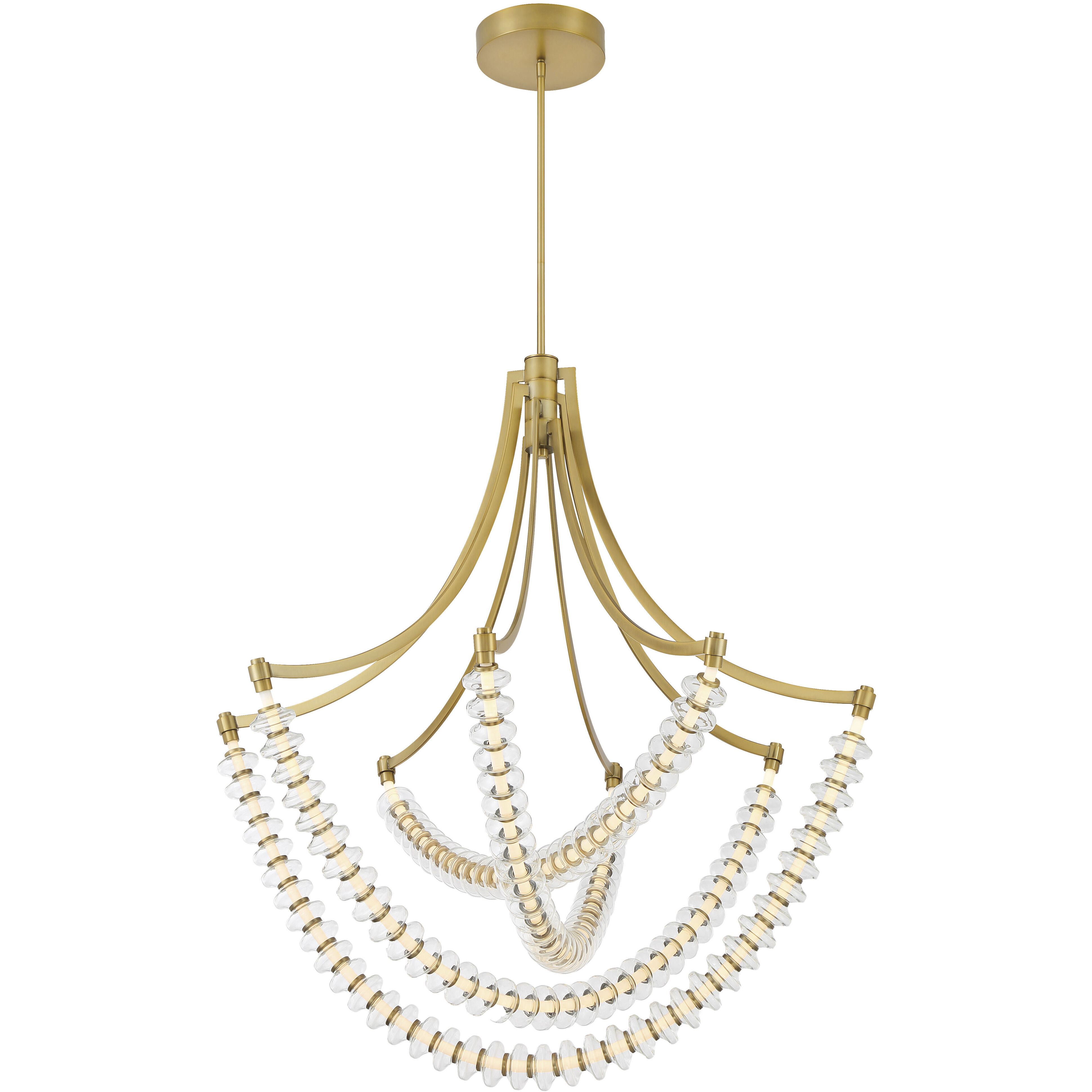 Pearl LED 39.25 inch Legacy Brass Chandelier Ceiling Light