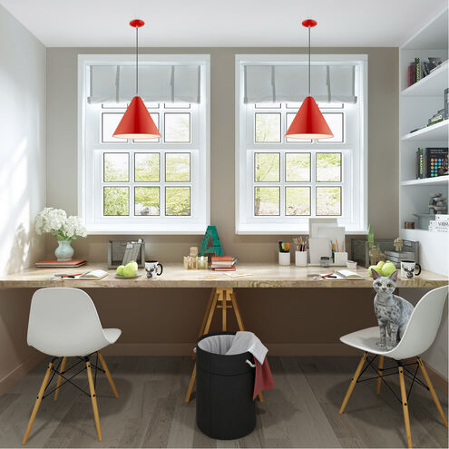 Allison 1 Light 14 inch Shiny Red Mini Pendant Ceiling Light