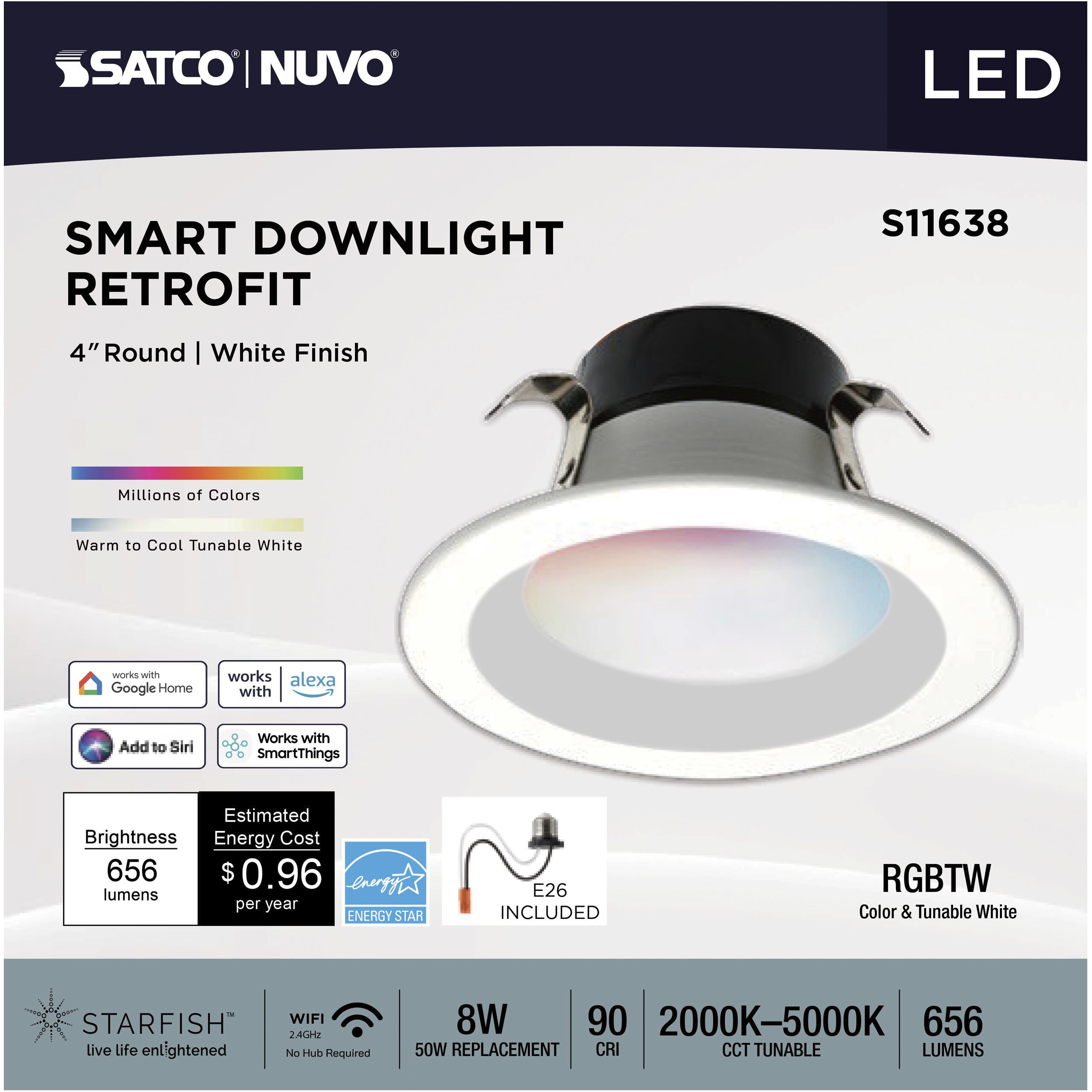 Starfish Integrated LED White Recessed