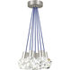 Sean Lavin Kira LED Satin Nickel Pendant Ceiling Light in LED 90 CRI 3000K, Blue Cord, Integrated LED